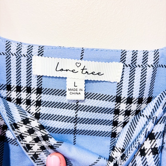 LOVE TREE Plaid Blue Dress - Picture 7 of 7